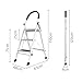 Telescopic Ladder Ladder Folding Household 3 Step Ladder, Aluminum Portable Ladder, 330lbs Step Stool with Handgrip, Kitchen storage rack, Adjustable Garden Tools(Color:White)