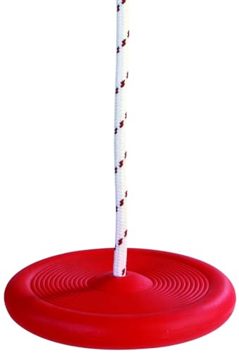 Tellerschaukel Swing Schaukelsitz 28 cm Durchmesser für Kinder ab 3 Jahren geeignet aus Kunststoff in der Farbe rot mit Einer Aufhängeöse für den In- und Outdoor-Bereich geeignet von Dohany.