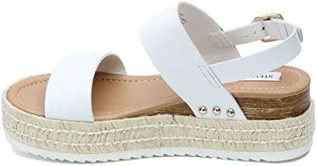 Steve Madden Women's Catia Wedge Sandal, White Leather, 9.5 | Image 3