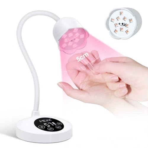 MEKK Gooseneck UV Nail Lamp Cordless Mini UV Light for Gel Nails ...