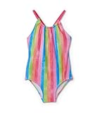 Hatley Girls Sleeveless One Piece Swimsuit, Rainbow Stripes, 2 Toddler