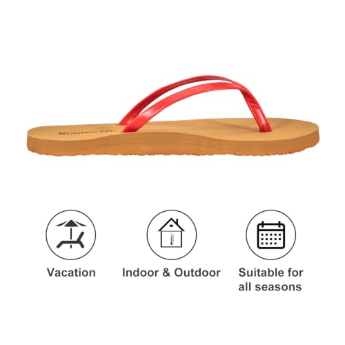 Image of Womens Slim Leather Flip Flops Beach Thong Sandals