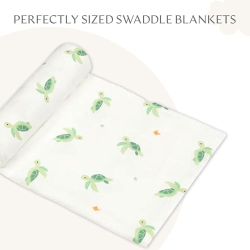 Image of Muslin Baby Swaddle - Breathable Receiving Blankets for Newborn Baby, 70% Viscose derived from Bamboo, 30% Spandex, Imported