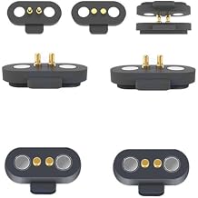 2Pair Magnetic Pogo Pin Connector, 12V 1A Pogopin Male Female 2.5 MM Spring Loaded Connectors, DC Power Socket Elastic Force Waterproof Brass Connect 2 Pin