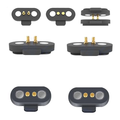 2Pair Magnetic Pogo Pin Connector, 12V 1A Pogopin Male Female 2.5 MM Spring Loaded Connectors, DC Power Socket Elastic Force Waterproof Brass Connect (2 Pin)