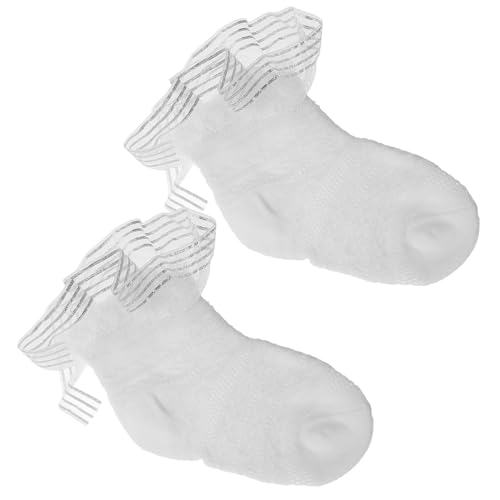 LIFKOME Soft and Comfortable White Lace Socks for Baby Girls over Knee Socks with Tulle m for Dance