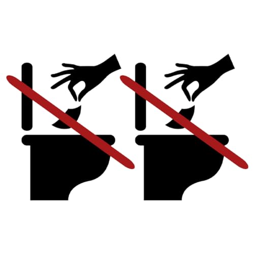 FOMIYES Adesivo Rimovibile per Wc 2 Pezzi (30x30 Cm) Cartello Segnaletico per Coperchio Water Bagno, Decalcomania per Toilette su Superfici Lisce, Segnalazione Igienica per Bagni Pubblici