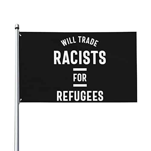 3x5 Make Racism Wrong Again Anti Racist Flag Blm Black Lives Matter Flag Trade Racism For Refugees Flag No Flag Pole