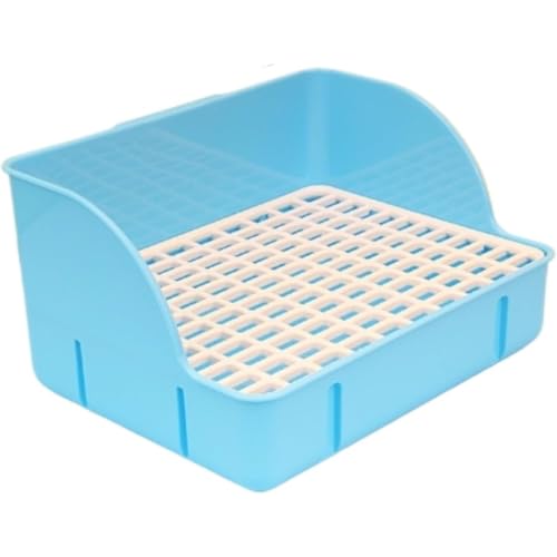 GrnArt うさぎ トイレ ペットケージ トイレ 豚 小便器 ペットケージ 小便器 大 うさぎ用品 ハムスター うさぎ ジンジャーブレッド モルモット うさぎ 大便器 転倒防止トレータイプ 専用トイレ トイレ用トイレ (ブルー)