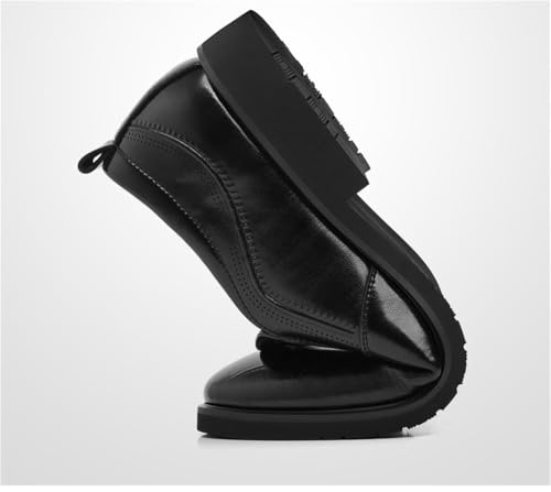 Men's Slip On Dress Shoes Wide Fit Breathable Hollow Leather Formal Office Loafers Easy Wear Classic Suit Shoes2