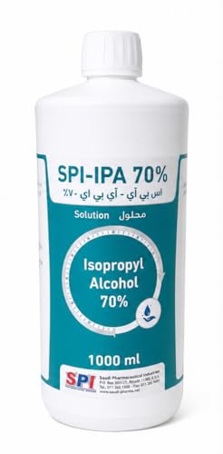 SPI-IPA 70% Isopropyl Alcohol Solution 1000ml | First Aid Antiseptic | External Use | Medical & Surface Cleaning Alcohol