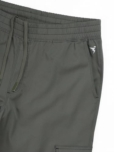 Image of TECHNOSPORT Men's Solid Straight Fit Cargo Pants TS Flexi 6 Pocket Polyester Quick Dry Elasticated Drawstring for Gym Travel Running Workout