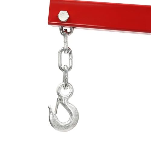 Grúa de elevación de motor plegable de 2 toneladas, dispositivo de elevación de carrocería de acero de carbono de alta resistencia con 6 ruedas de dirección de hierro 2T Rojo - Soporte