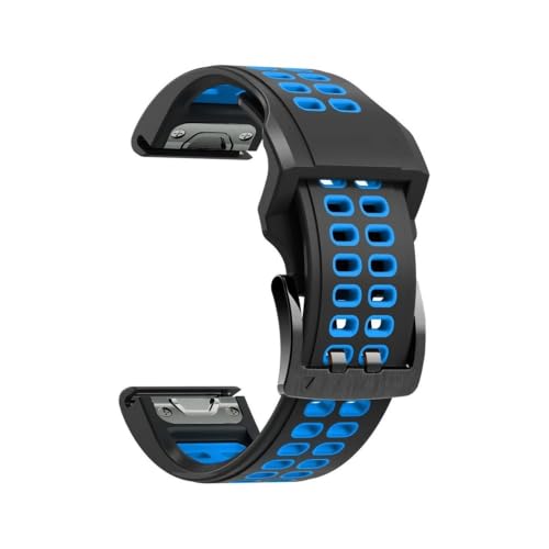 guoren Correa de Reloj de Silicona de 22MM y 26MM fit for Garmin Fenix ​​7X 7 6X 6 Pro Fenix ​​5X 5 Plus Forerunner 945(Black Sky Blue,22mm)