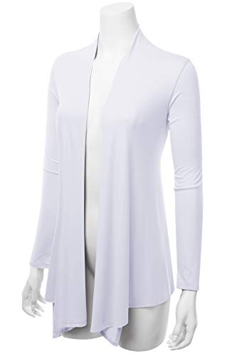 Image of Women's Drape Front Open Cardigan Long Sleeve (S-2X, Made in USA)