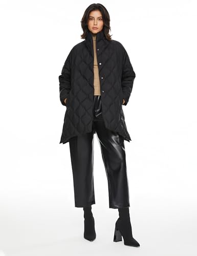 Orolay Women's Oversized Quilted Down Jacket Lightweight Puffer Casual Coat Long-Sleeve Padded Insulated with Pockets4