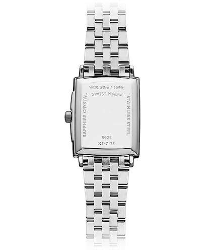 RAYMOND WEIL Toccata Women's Watch, Quartz, Black Dial, Roman Numerals with Diamonds Indexes, Stainless Steel, 22.6 x 28.1 mm (Model: 5925-ST-00295)3