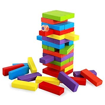 Anibros Tingoking Wooden 48 Wooden Building Block, Party Game, Tumbling Tower Game