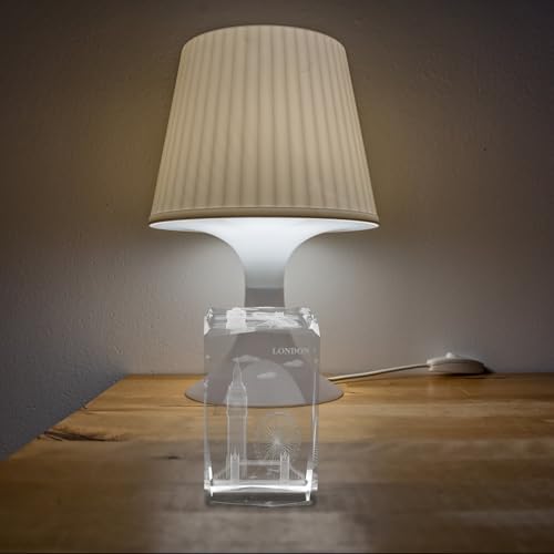 Cubo de cristal grabado de Londres como embellecedor practico de comedor 6