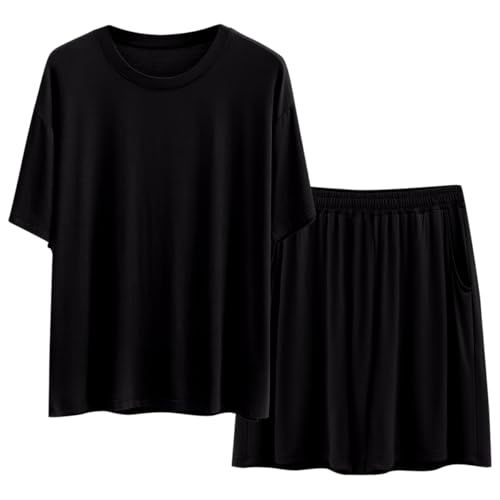 Pyjama homme été en coton doux : ensemble short et t-shirt S-XL
