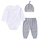 Gajaous Neugeborenes Baby Jungen Mädchen Kleidung New to The Crew Strampler Bodysuit + Elephant Hosen + Hat 3pcs Kleidung Set