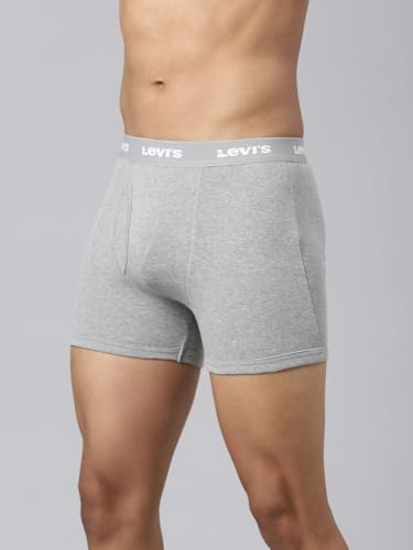 Image of Levi's 001 Classic Boxer Brief for Men | 100% Pure Cotton | Solid | Mid-Rise Men's Underwear | Anti-Roll Waistband | Durable Comfort with Extra Supportive Gusset | Functional Fly | Pack of 2