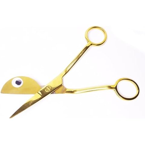 Tuftech 6'' Golden Scissors with a small eye decoration，Duckbill Shears,Carpet Trimming Scissors for tufting diy Cover