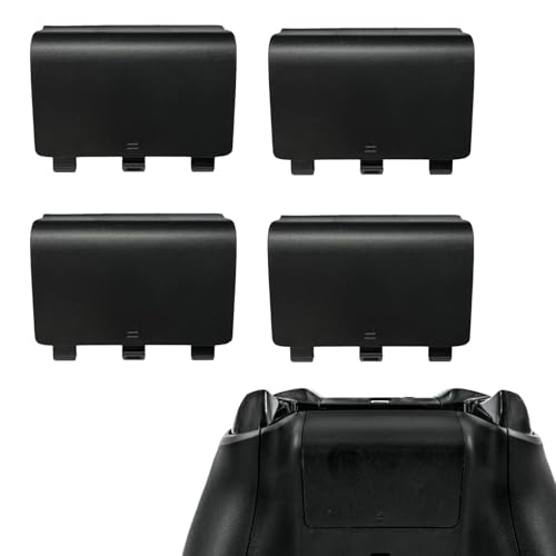 Image of 4 Pack Battery Back Cover for Xbox One Controller Battery Back Pack /Shell Cover Repair Part for Xbox One S /X Controller,NOT for Xbox Series X /S(Black)