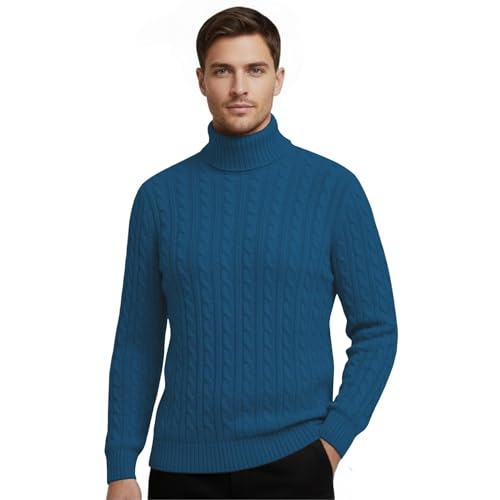 Sauteur chaud homme col polo contre le froid hivernal en maille torsadée