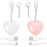 2 Stück Handtaschenlicht mit Automatischem Sensor,Taschenlicht für Handtasche als Herz Stern Wolken Anhänger – Tragbare Handtaschenlampe & Mini Lampe für Geldbörse,Rucksack,Camping (Herz–Rosa-Weiß)