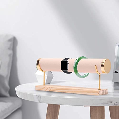 Generic Expositor de pulseiras, expositor de joias, elegante decorativo com base de madeira, organiz