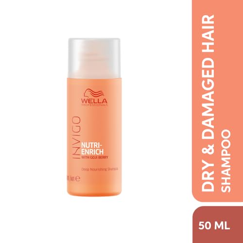 Image of Wella Professionals Invigo Nutri-Enrich Shampoo | Deep Nourishment for Dry, Frizzy & Damaged Hair | 50 ml | With Goji Berry & Vitamin E