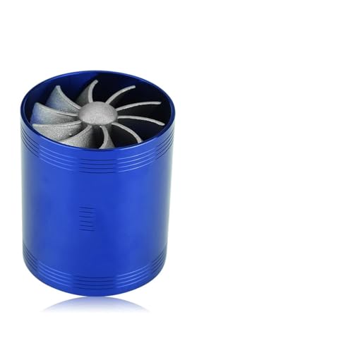 ERYUE Ventilador de Ahorro de Admisión de Aire Turbo, Turbonador de Aluminio Turbonator Super Gas Fuel Saver, Liviano y Resistente para la Mayoría de los Vehículos con Tamaño de (Azul)