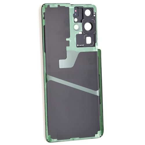 Navy Blue Acrylic Glass Back Cover Replacement for Samsung Galaxy S21 Ultra 5G SM-G998B with Rear Camera's Frame and Glass Pre Cut Adhesive and Tool Kit