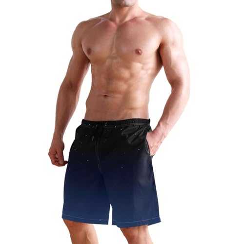 Short de bain double couche premium bleu dégradé à compression