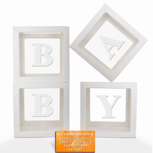 Ledido Transparent Balloon Boxes with 60 Letters Numbers for Custom Name