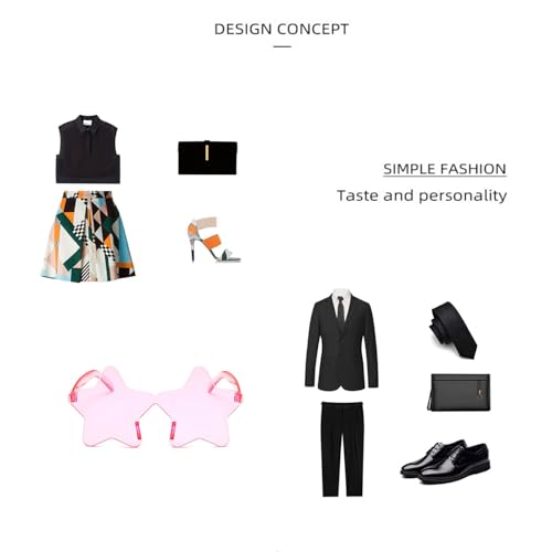 10 Pack Star Sunglasses Colorful Rimless Transparent fun sunglasses for Party Costumes Cosplay4