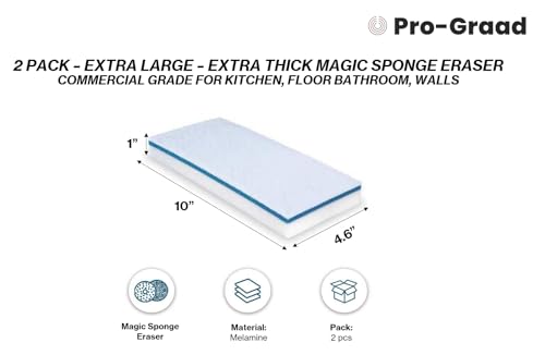 Magic Mopper Eraser 4.5" x 10" x 1" Mop Floor Cleaning Utility Pads Durable Mel