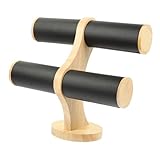 UKCOCO Soporte de Reloj y Pulseras de Madera de Doble Exhibidor Estable para Joyas y Brazaletes Organizador Elegante para Colgar y Mostrar Relojes y Accesorios de Mano