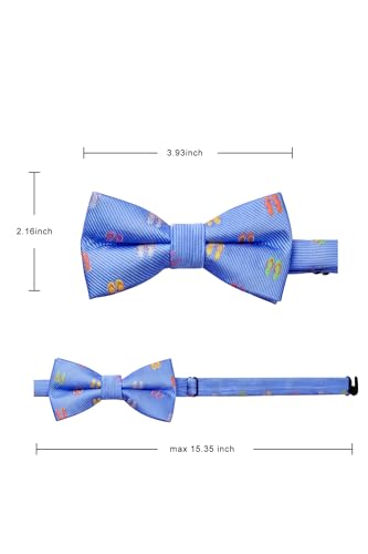 Image of HISDERN Bow Ties for Boys Pre Tied Toddler Bow Tie Adjustable Kids Bowties Clip On Fun Patterned Bowties for Wedding Party