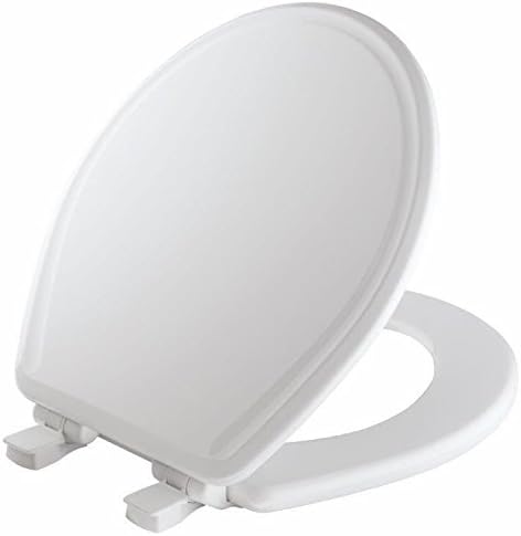 MAYFAIR 848SLOWB 000 Toilet Seat will Slow Close, Never Loosen and Easily Remove, ROUND, Durable Enameled Wood, White