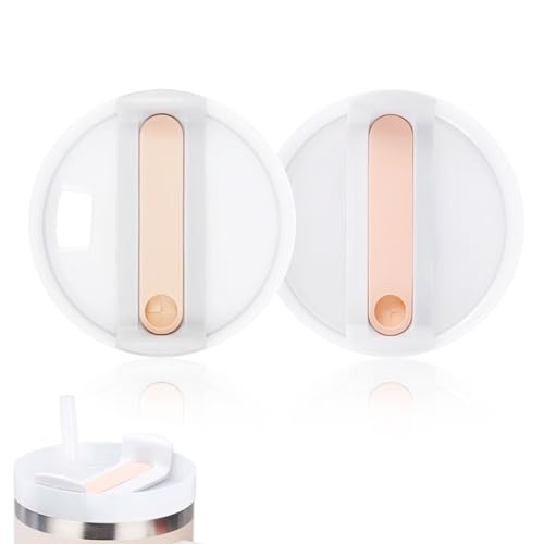 2 PCS Tumbler Lids, 40oz tumbler lid replacement, Spill Proof and Splash Resistant Lids, No Leakage Tumbler Cup Lids Replacement Lids for Stanley 40oz Cup Accessory, With Straw Hole.