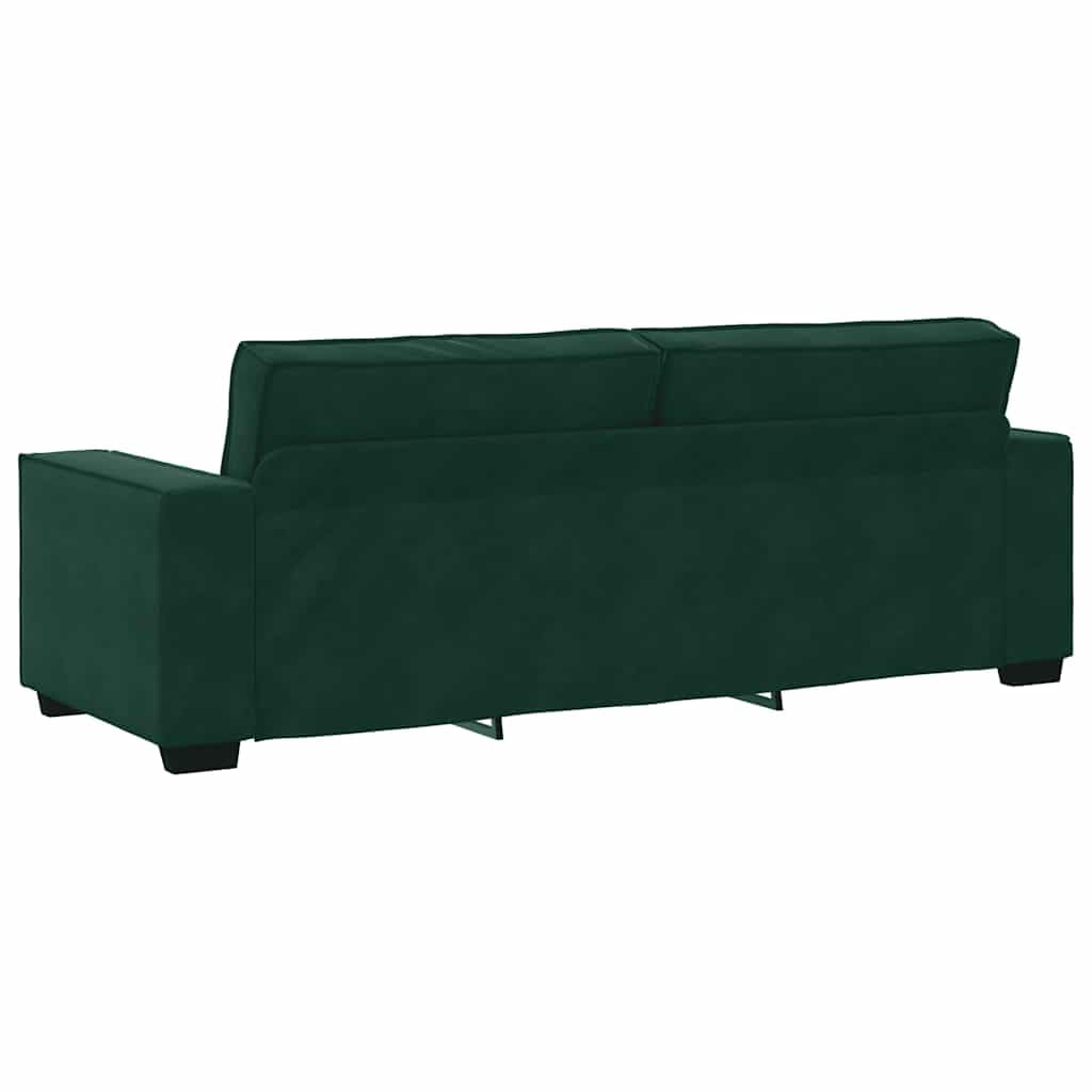 Générique Divano a 3 posti in velluto verde scuro 220 x 78 x 84 cm, divano soggiorno in tessuto morbido con braccioli larghi e telaio in legno metallico, comodo per soggiorno ufficio