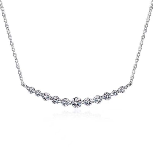 Collier moissanite smile argent sterling étincelant bijou pendentif arc pour femme moderne