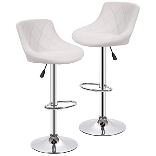 Counter Height Bar Stools Set of 2 Swivel Stool Barstools Height Adjustable Bar Chairs with Back PU Leather Swivel Bar Stool Kitchen Counter Stools Dining Chairs