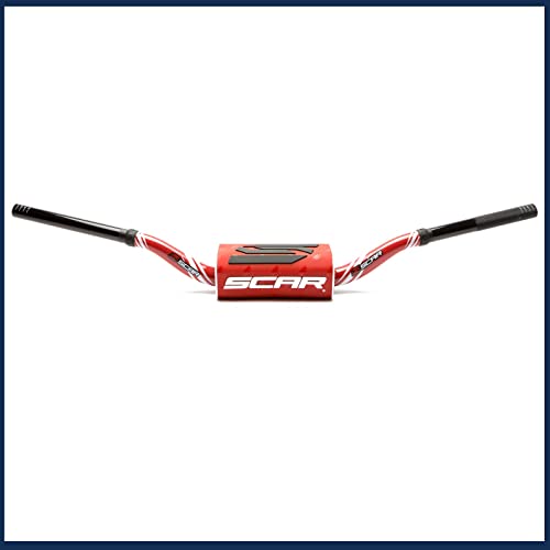Guidon Moto Cross SCAR 28mm pour réduire la fatigue des bras sur Mini 65 85 bas rouge