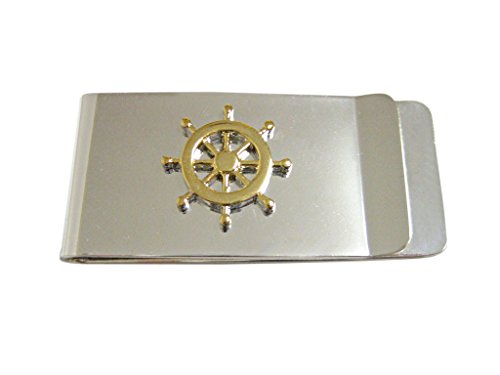 Kiola Designs Gold Toned Nautical Steering Helm Money Clip
