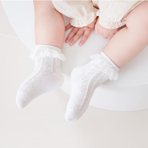 Zumou Toddler Lace Socks Girls Ruffle Eyelet Frilly Princess for Baby Little Kids3