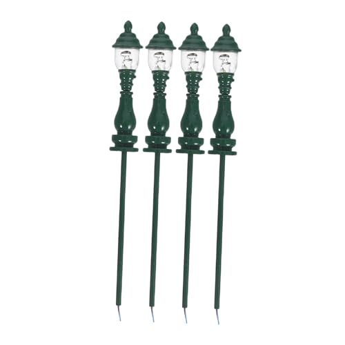 Veemoon 4Pcs Miniature Lamps Realistic Model Street Light Decor for Houses Sand Table and Landscape Designs Compact for Charming Details and Stability