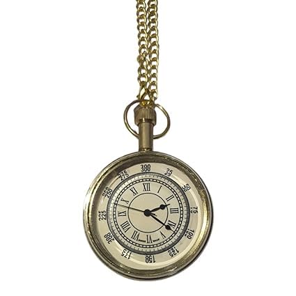 Antique Brass Pocket Watch Chain – Retro Roman Dial Analog Watch for Men & Women | Vintage Collectible Timepiece for Steampunk Style, Wedding & Unique Gift-image-1